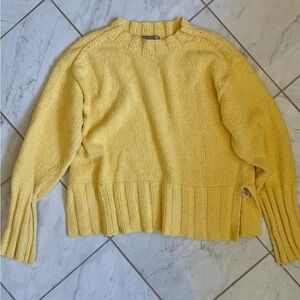 J. Crew Sunny Yellow Marina sweater in textured cotton blend size M